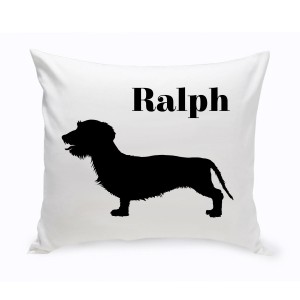 JDS Personalized Gifts Personalized Wire-Haired Dachshund Classic Silhouette Throw Pillow JMSI2535